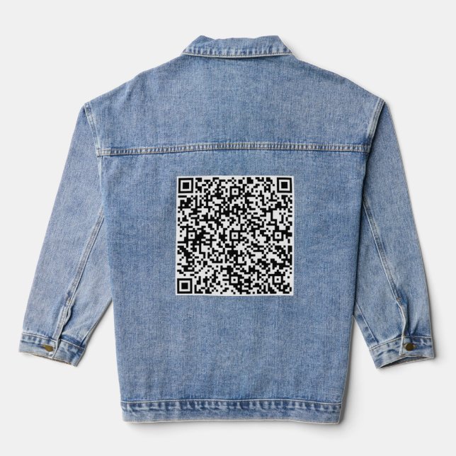 Create Your Own Funny QR Code Women's Denim Jacket (Back)