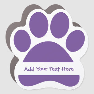Create Your Own Funny Text Message Paw Print Car Magnet