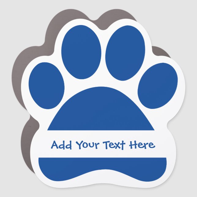 Create Your Own Funny Text Message Paw Print  Car Magnet (Front)