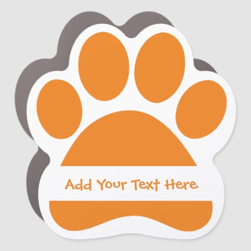 Create Your Own Funny Text Message Paw Print Car Magnet