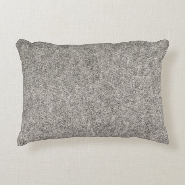 Create your own | Furry grey fabric Decorative Pillow (Front)