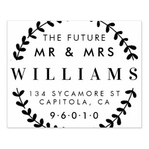 Create Your Own Future Mr & Mrs Return Address Rubber Stamp