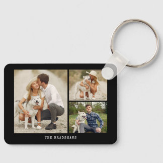 Create Your Own Gallery of 3 Photos Keychain