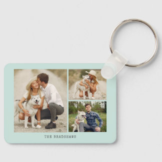 Create Your Own Gallery of 3 Photos Keychain