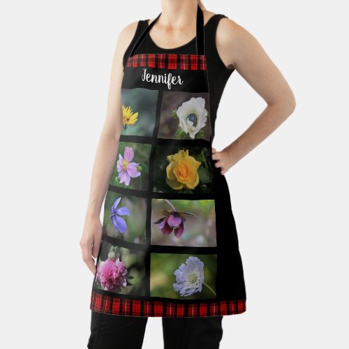 Create your own garden flowers photo collage apron