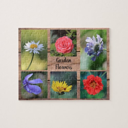 Create your own garden flowers photo collage jigsaw puzzle