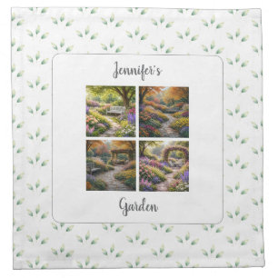 Create your own garden photos monogrammed cloth napkin