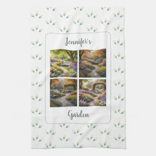 Create your own garden photos monogrammed kitchen towel