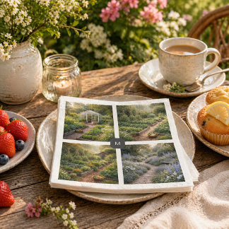 Create your own garden photos monogrammed napkins