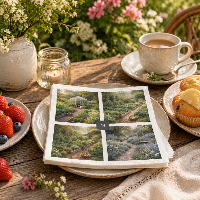 Create your own garden photos monogrammed napkins (Create your own garden photos monogrammed napkins. You can add your own photos and monogram.)