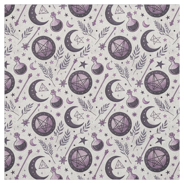 Create Your Own Geometric Purple Moon Magic Fabric (Swatch)