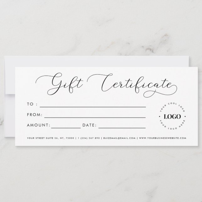 Create Your Own Gift Certificate with Custom Logo (Front)