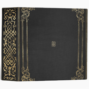 Create Your Own Gilded Black Notebook 3 Ring Binder