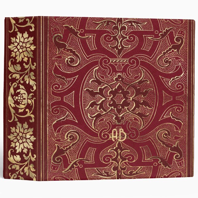 Create Your Own Gilded Chinese Red Notebook 3 Ring Binder (Front/Spine)