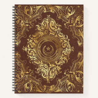 Create Your Own Gilded Crescent Brown Notebook