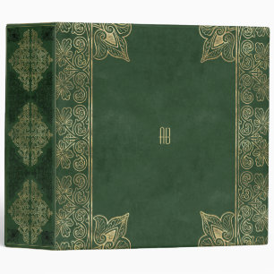 Create Your Own Gilded Emerald Green Notebook 3 Ring Binder