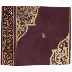 Create Your Own Gilded Maroon Red Notebook 3 Ring Binder