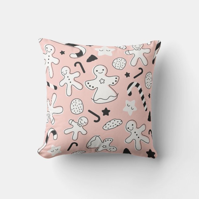 Create Your Own Gingerbread Cookies Throw Pillow (Front)