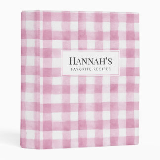 Create Your Own Gingham Minimalist Favorite Recipe Mini Binder