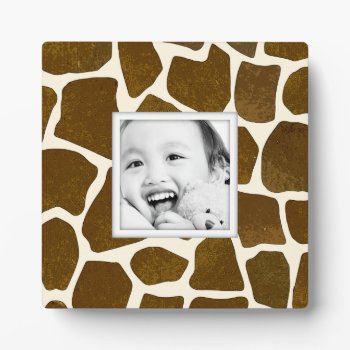 Create-your-own Giraffe Print Photo Frame Plaque by StyledbySeb at Zazzle