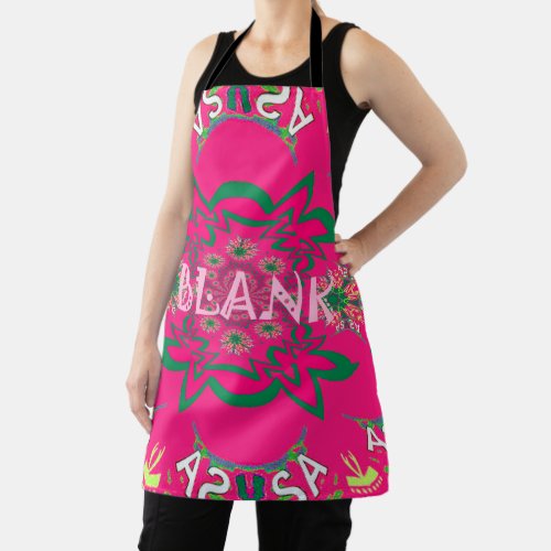 Create Your Own Girly Floral Blank All_Over Print Apron