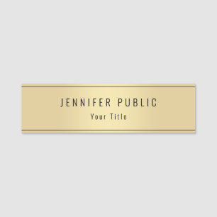 Create Your Own Glamour Gold Look Modern Template Name Tag