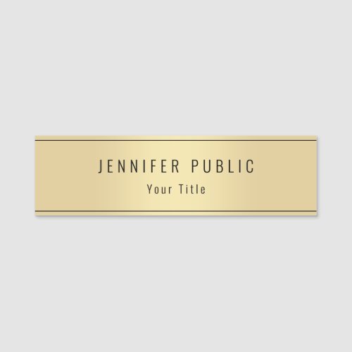Create Your Own Glamour Gold Look Modern Template Name Tag