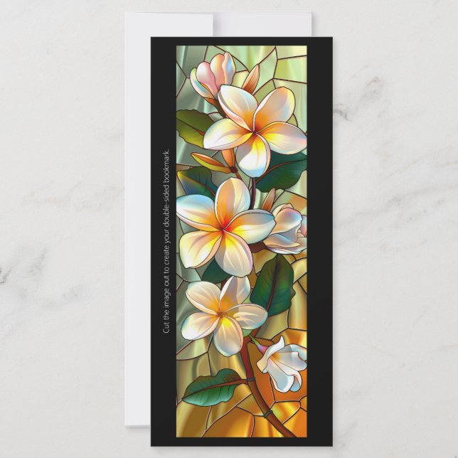 Create Your Own Glass Frangipani Bookmark Card (Front)