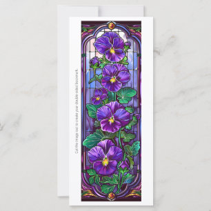 Create Your Own Glass Purple Pansies Bookmark Card