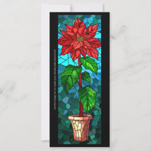 Create Your Own Glass Red Poinsettia Bookmark Card