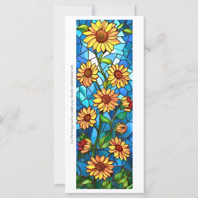 Create Your Own Glass Sunflowers Mosaic Bookmark (Front)