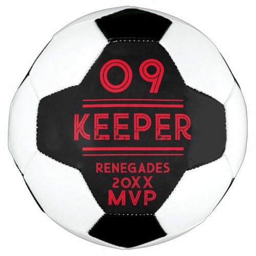 Create Your Own Goalie Keeper MVP Award Soccer Ball