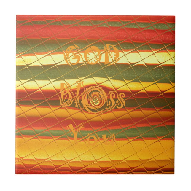 Create Your Own God Bless You Ceramic Tile (Front)