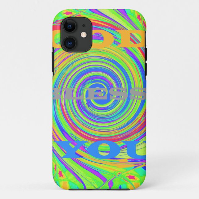 Create Your Own God Bless You Inspirational Text Case-Mate iPhone Case (Back)