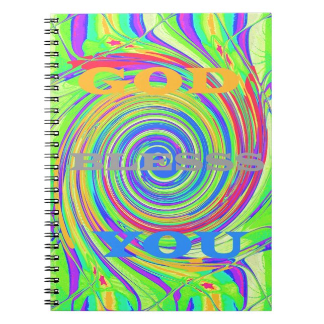 Create Your Own God Bless You Inspirational Text Notebook (Front)