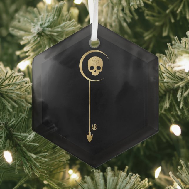 Create Your Own Gold Arcane Death Tarot Glass Ornament (Insitu)