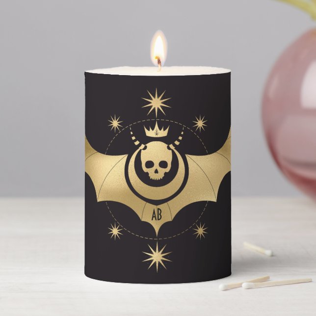Create Your Own Gold Arcane Devil Tarot Pillar Candle (In Situ)