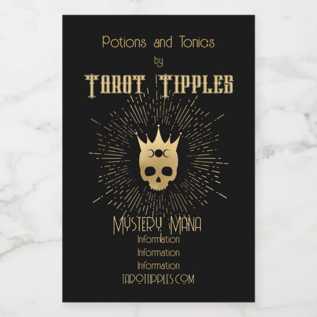 Create Your Own Gold Arcane Empress Tarot Wine Label (Single Label)