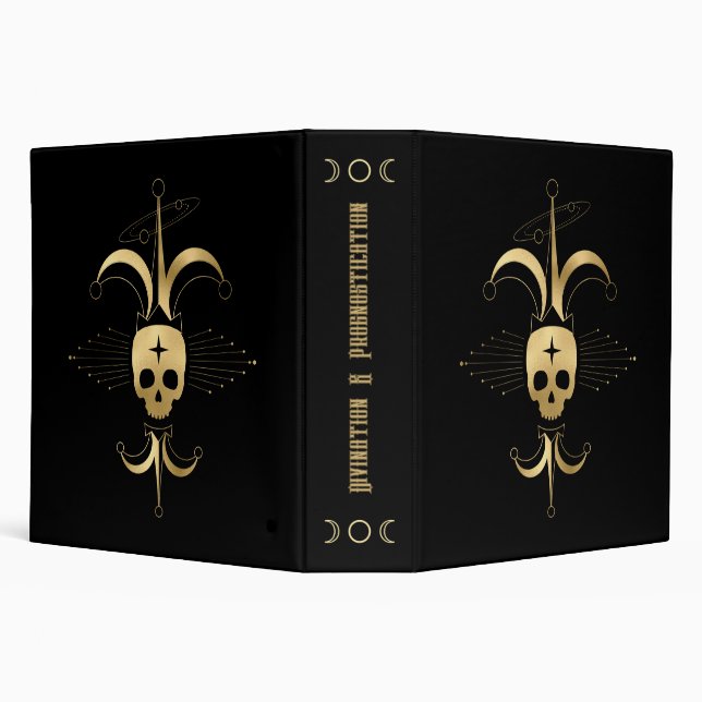 Create Your Own Gold Arcane Fool Tarot 3 Ring Binder (Background)