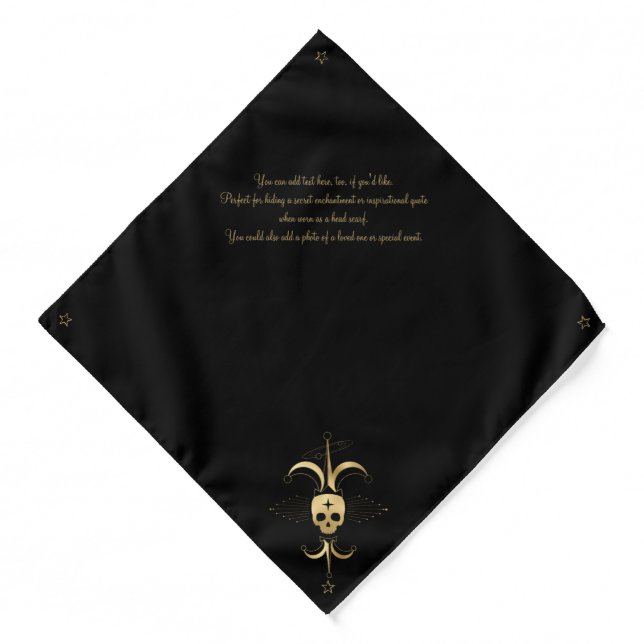 Create Your Own Gold Arcane Fool Tarot Bandana (Front)