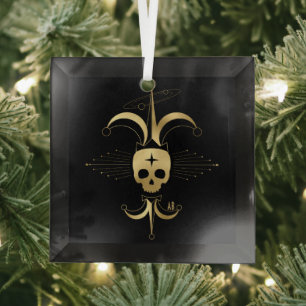 Create Your Own Gold Arcane Fool Tarot Glass Ornament