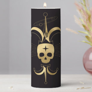 Create Your Own Gold Arcane Fool Tarot Pillar Candle