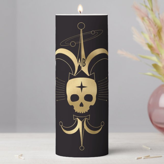 Create Your Own Gold Arcane Fool Tarot Pillar Candle (In Situ)