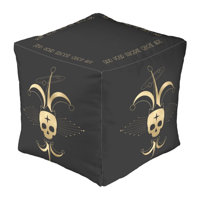 Create Your Own Gold Arcane Fool Tarot Pouf (Angled Front)
