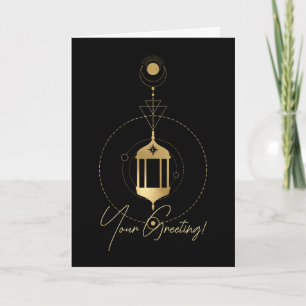 Create Your Own Gold Arcane Hermit Tarot Holiday Card