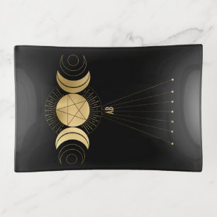 Create Your Own Gold Arcane High Priestess Tarot Trinket Tray