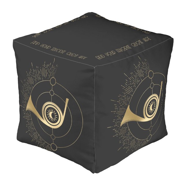 Create Your Own Gold Arcane Judgment Tarot Pouf (Angled Front)