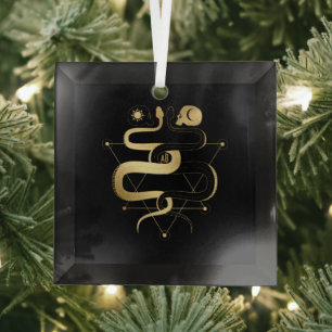 Create Your Own Gold Arcane Lovers Tarot Glass Ornament