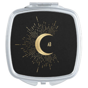 Create Your Own Gold Arcane Moon Tarot Compact Mirror