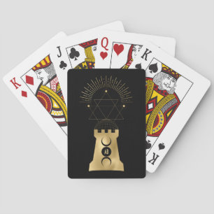 Create Your Own Gold Arcane Moon Tower Tarot Poker Cards